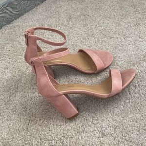 Light pink block heels